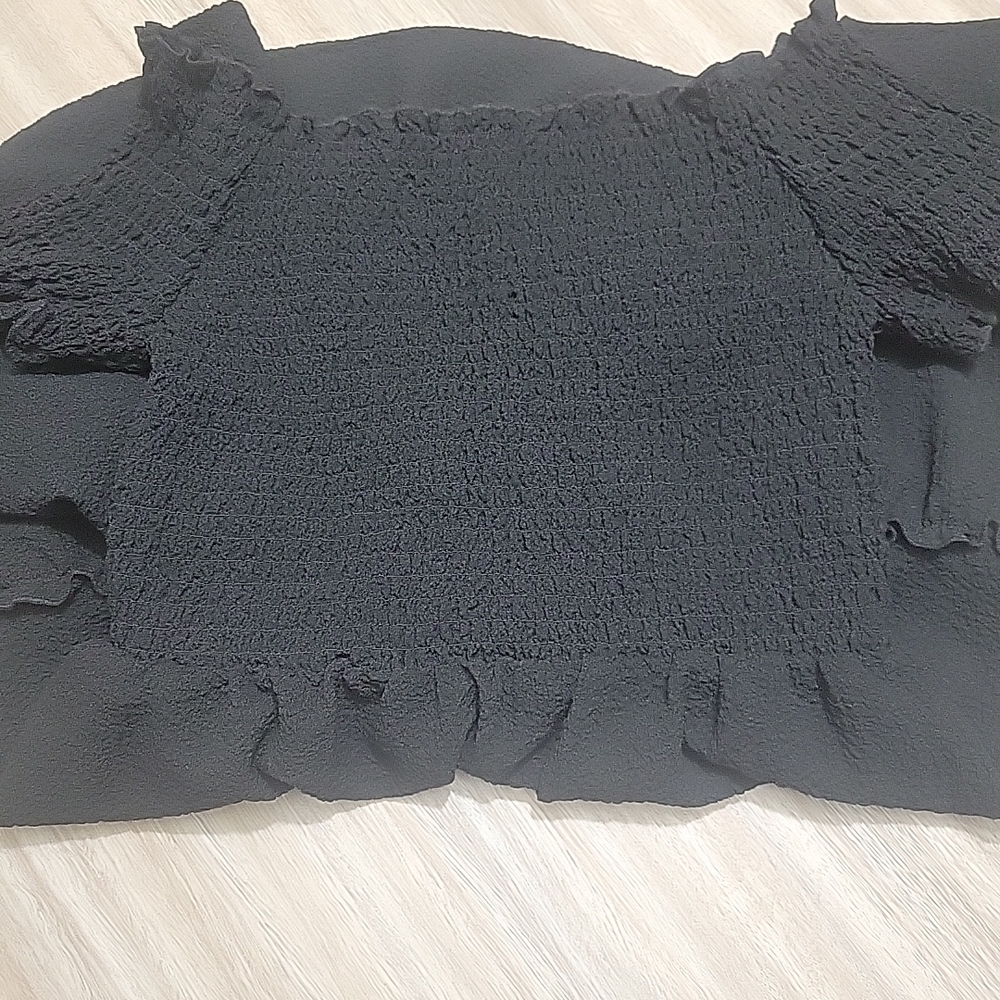 Art Class Girls  Black‎ Ruffled Tiered Smocked Tomato Pie Dress  Sz L (10-12)